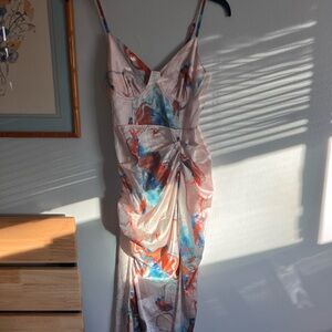 Cider Multicolor Spaghetti Strap Maxi Dress